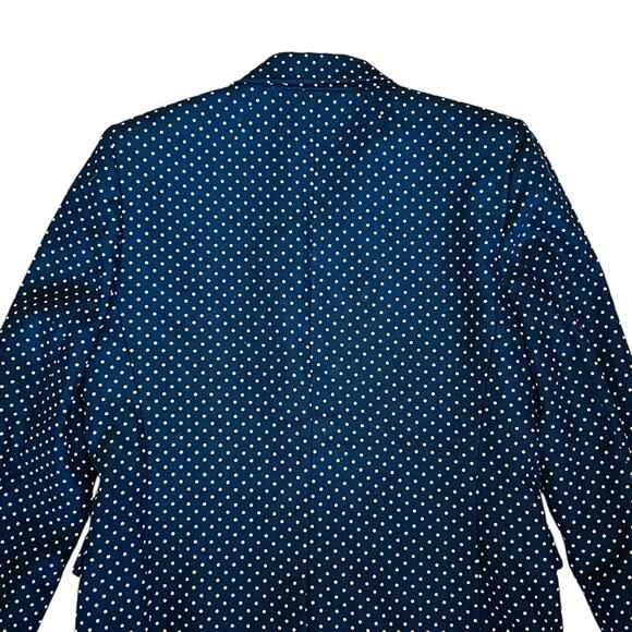 J. Crew Women’s Sz 8 Navy Blue Dot Regent Blazer Linen Single Button - Picture 10 of 15